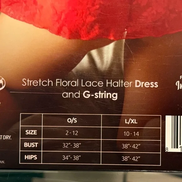 Fantasy Lingerie Vixen Red Halter Chemise - Picture 3 of 7